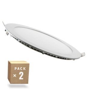 Pacote de 2 painéis LED 18W 1800Lm 6000ºK Circular 40.000H [JL-GP-LZ-3-M-CW-PK2-AP]