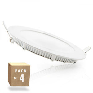 Pacote de 4 painéis LED 9W 900Lm 6000ºK 40.000H [HO-PLCIR9W-CW-4PK-AP]