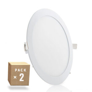 Pacote de 2 painéis LED 20W 2000Lm 6000ºK Circular 40.000H [GR-RDP15-20W-CW-PK2-AP]